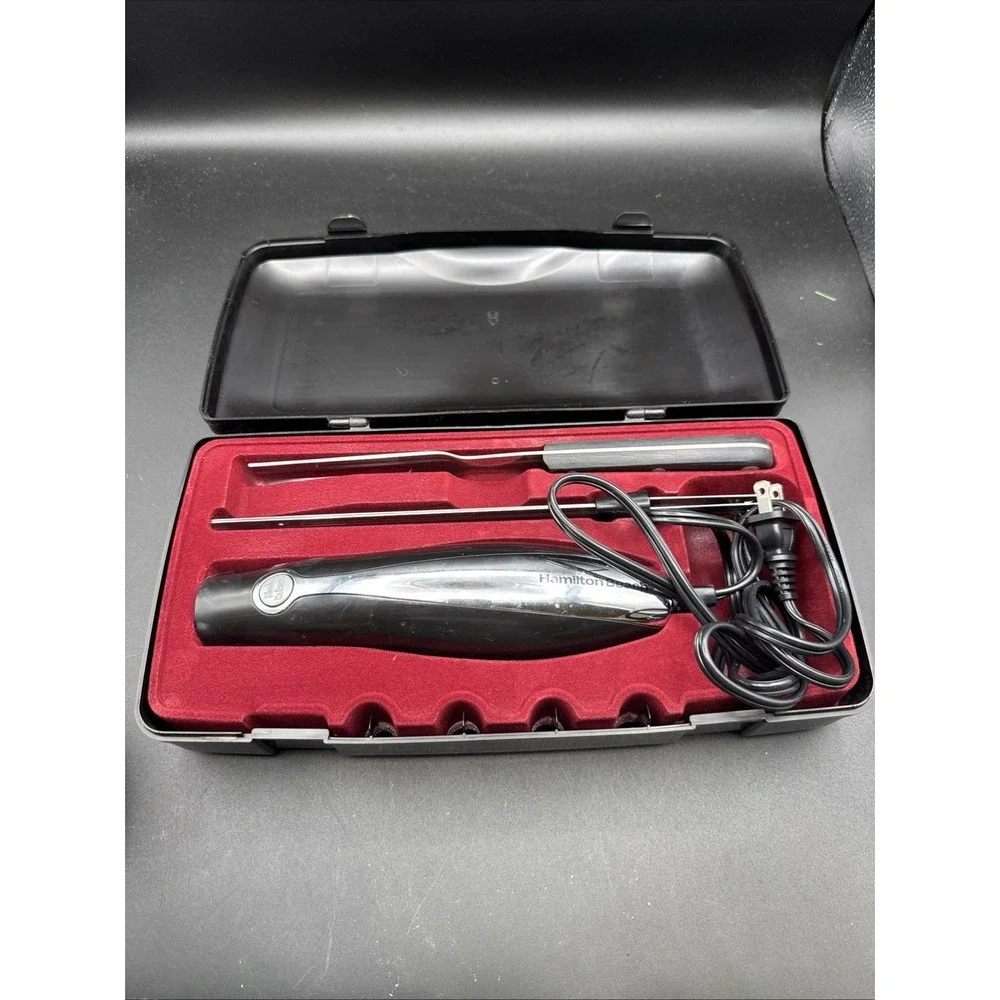Hamilton Beach Electric Knife with Storage Case And Carving Fork 74275 Black